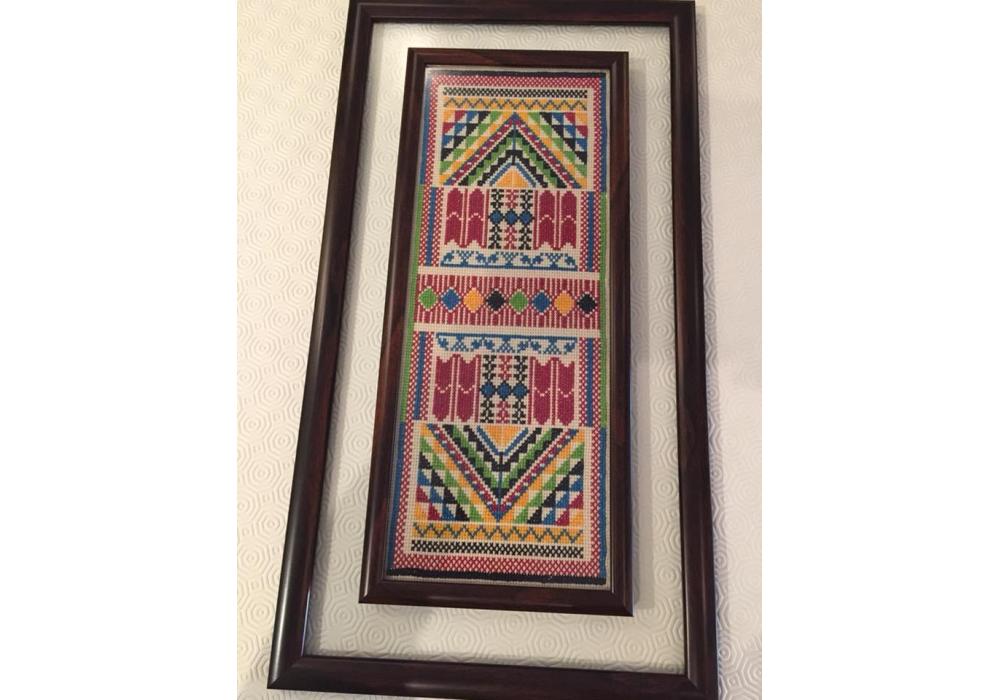 Embroidered colorful Wall Hanging Glass Frame - Item No.001